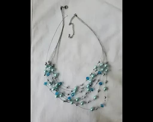 Blue pearl multi strand necklace