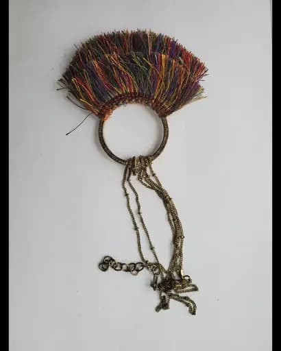 Multi-color tassel ring necklace