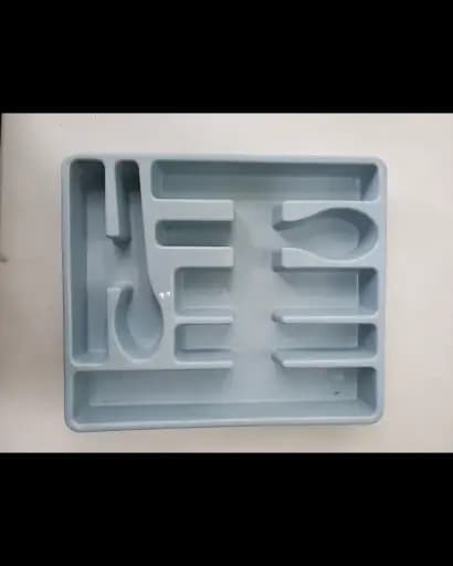 Plastic grey cutlery tray insert