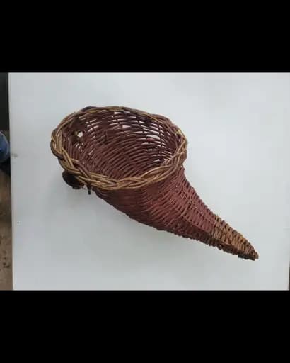 Wicker cornucopia basket centerpiece