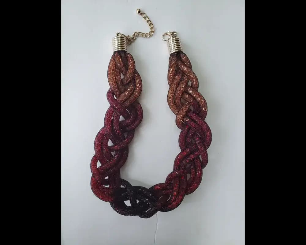 Chico's crystal mesh braided necklace