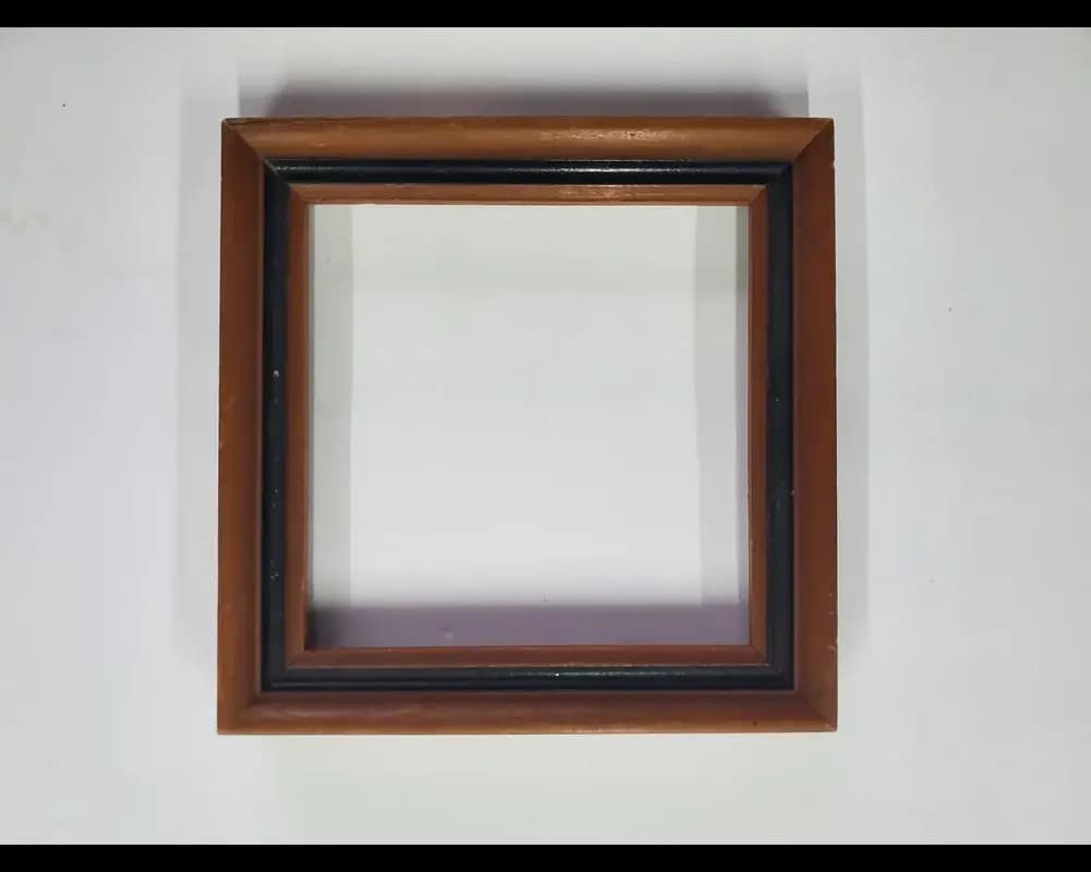 Vintage square wood picture frame