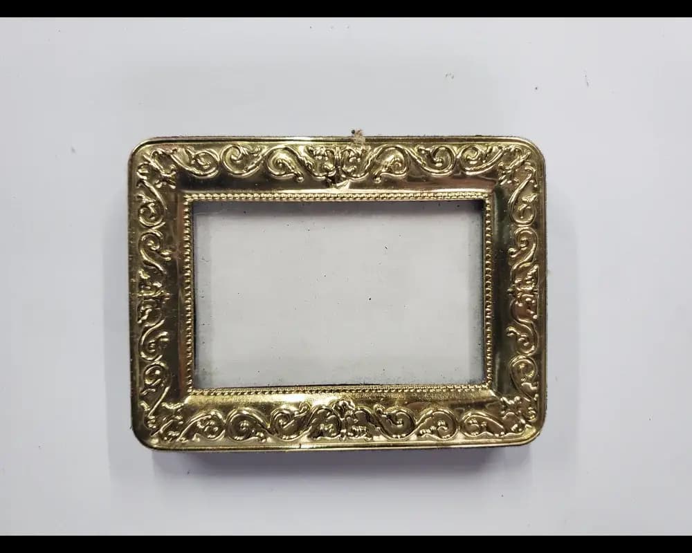 Vintage ornate brass photo frame