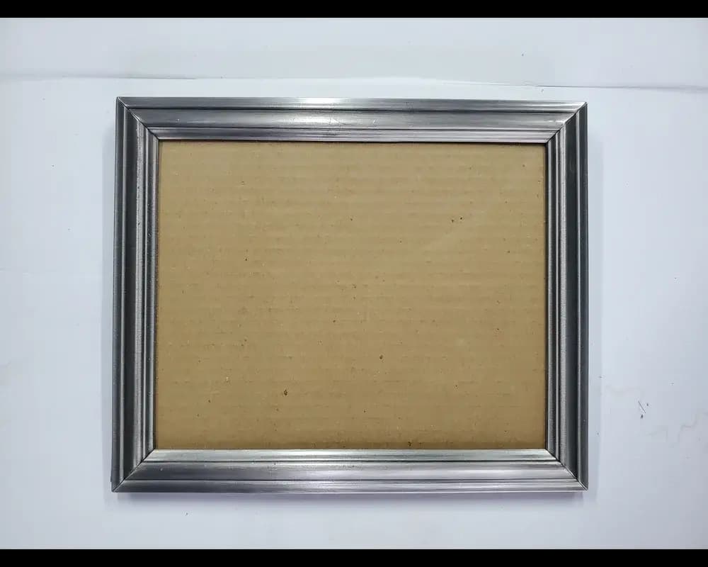 Brushed silver picture frame